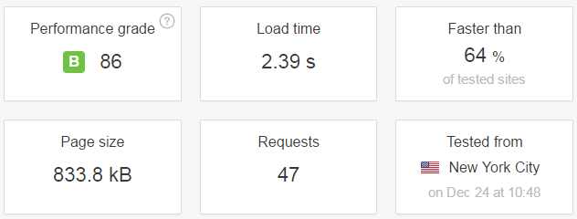 Site speed check baseline